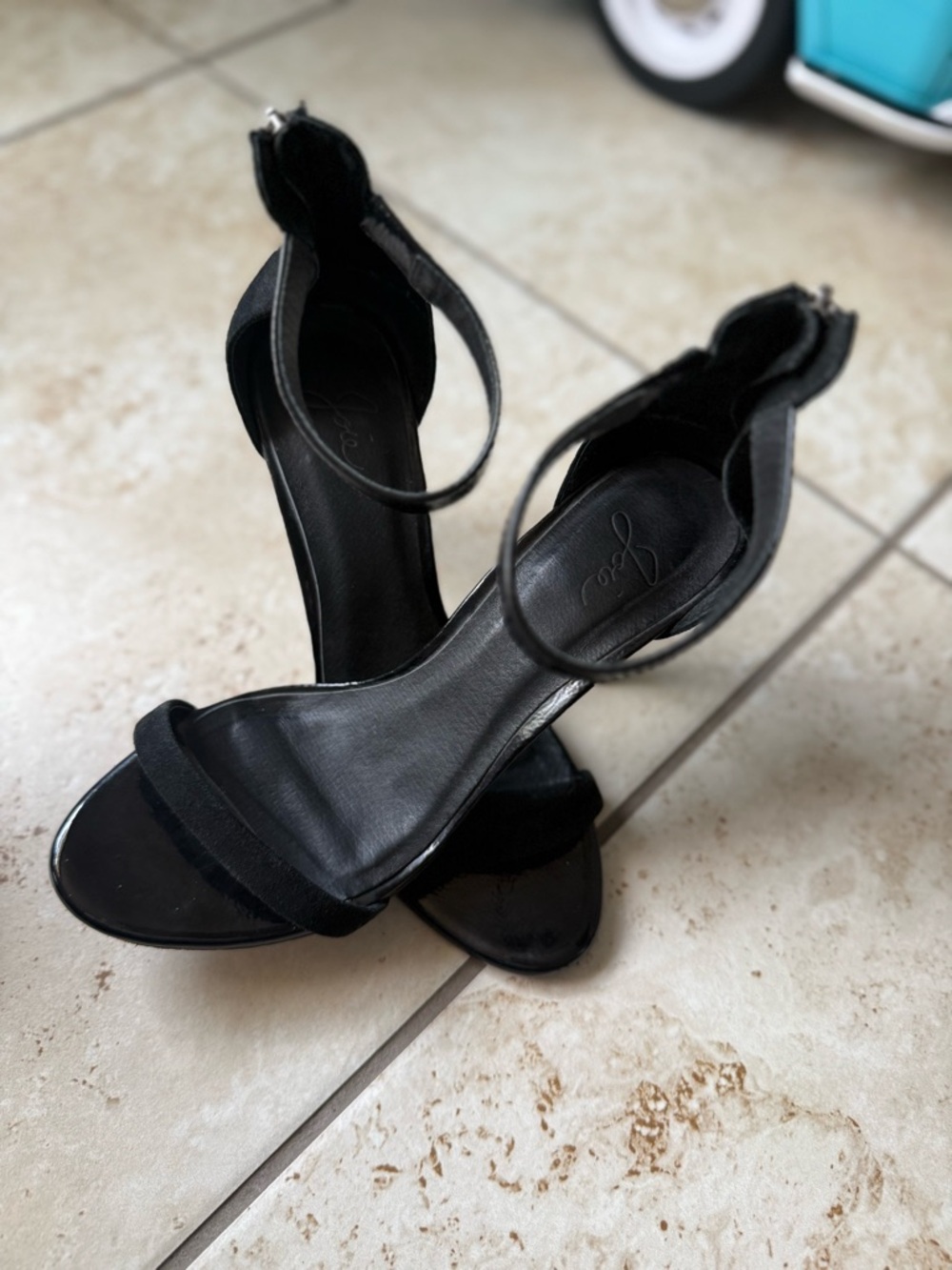 Joie Black Ankle-Strap Dress Heels